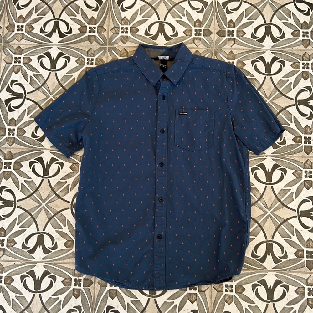 Cotton Volcom Short Sleeve Button Down Shirt